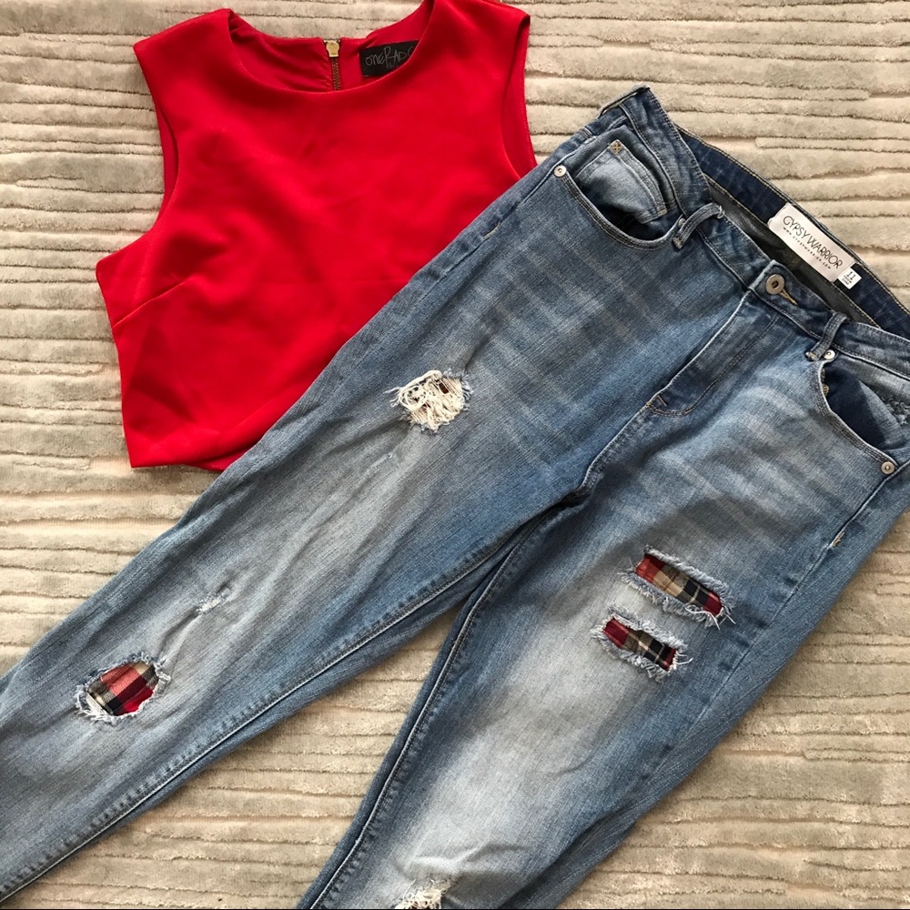 Gypsy Warrior Denim Plaid Jeans